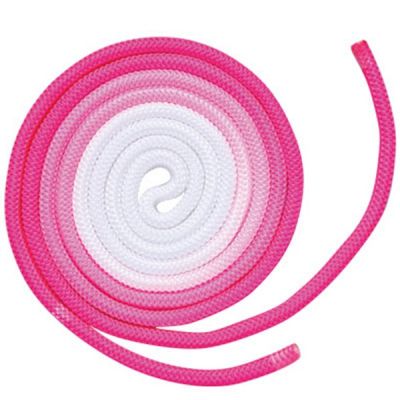 Скакалка гимнастическая градиентная (градиент по краям) (нейлон, 3 м) Chacott - 743 (розовый)