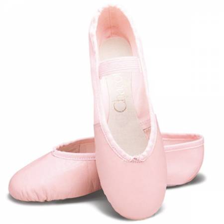 Балетки с цельной подошвой и кожаным носком Chacott (16 см, 040 Королевский-розовый)