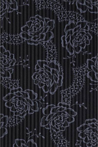Юбка с эластичной талией, состоящая из цветочных мотивов, напечатанных на эластичной вуали, на которой нанесены тонкие непрозрачные полосы.